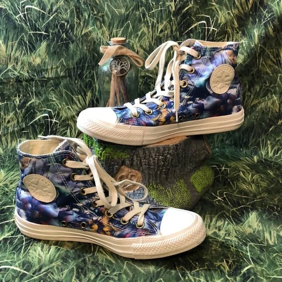 Converse All Star High top Floral Print Size 7 - Picture 1 of 13